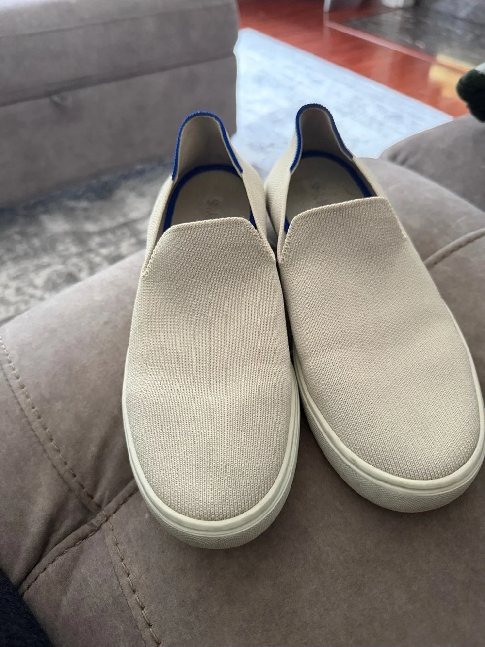 Rothy’s The Original Slip On Sneaker in Sand Color 8.5